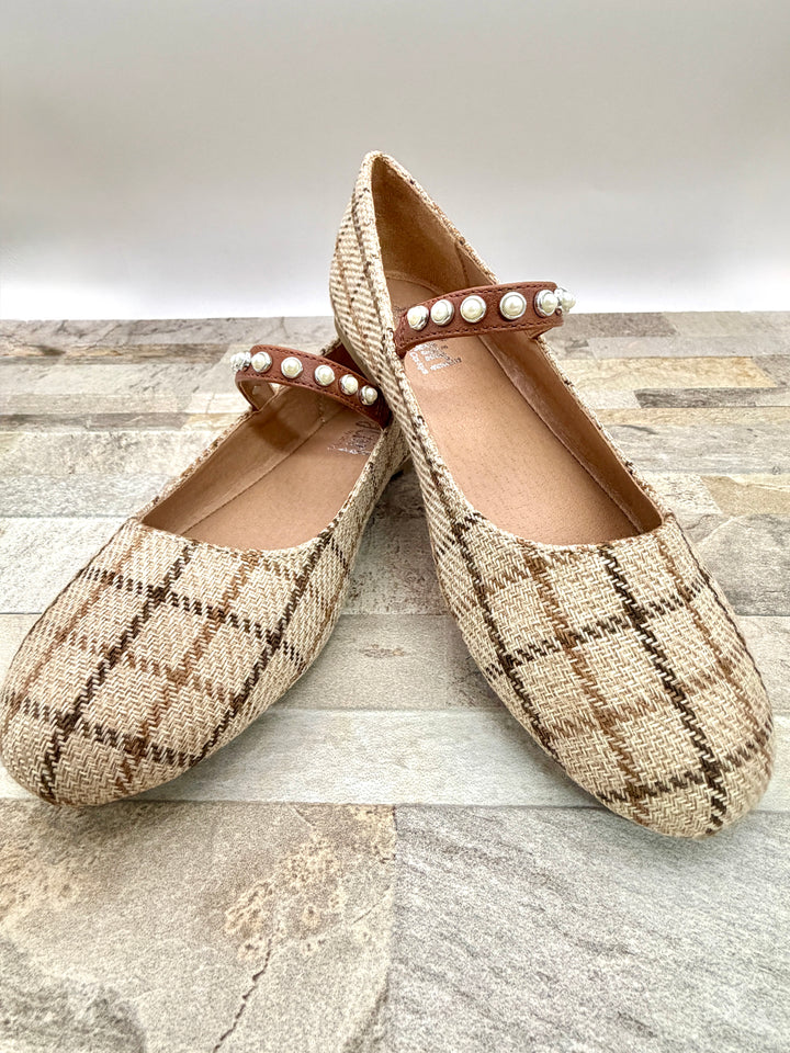 Tea Time Plaid Flat by Corkys
