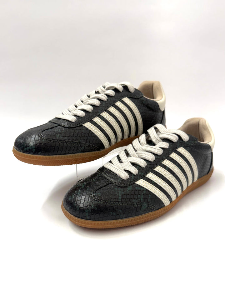 Stevie Sneaker in Green Snake by Shu Shop