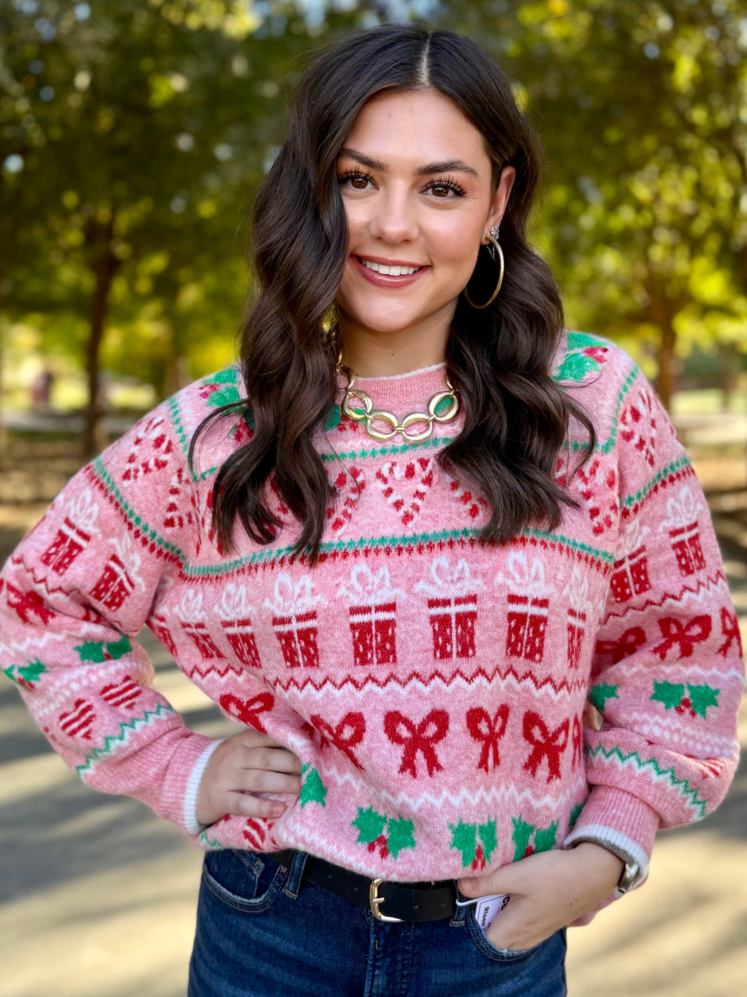 Wrapped in Sweet Love Pink Sweater
