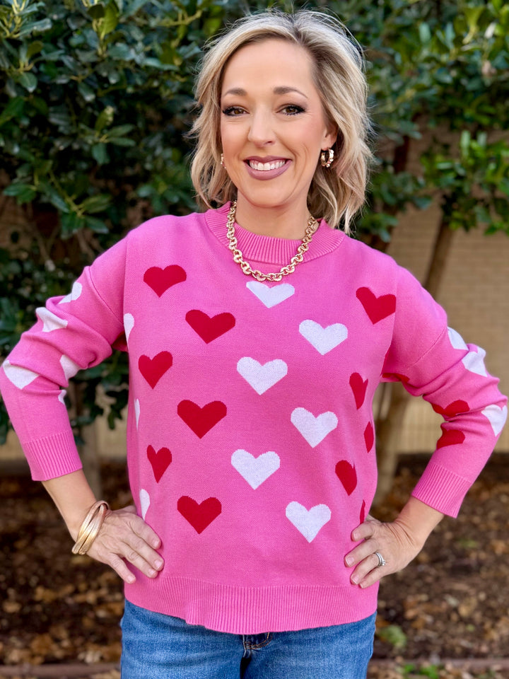 All My Heart Pink Sweater