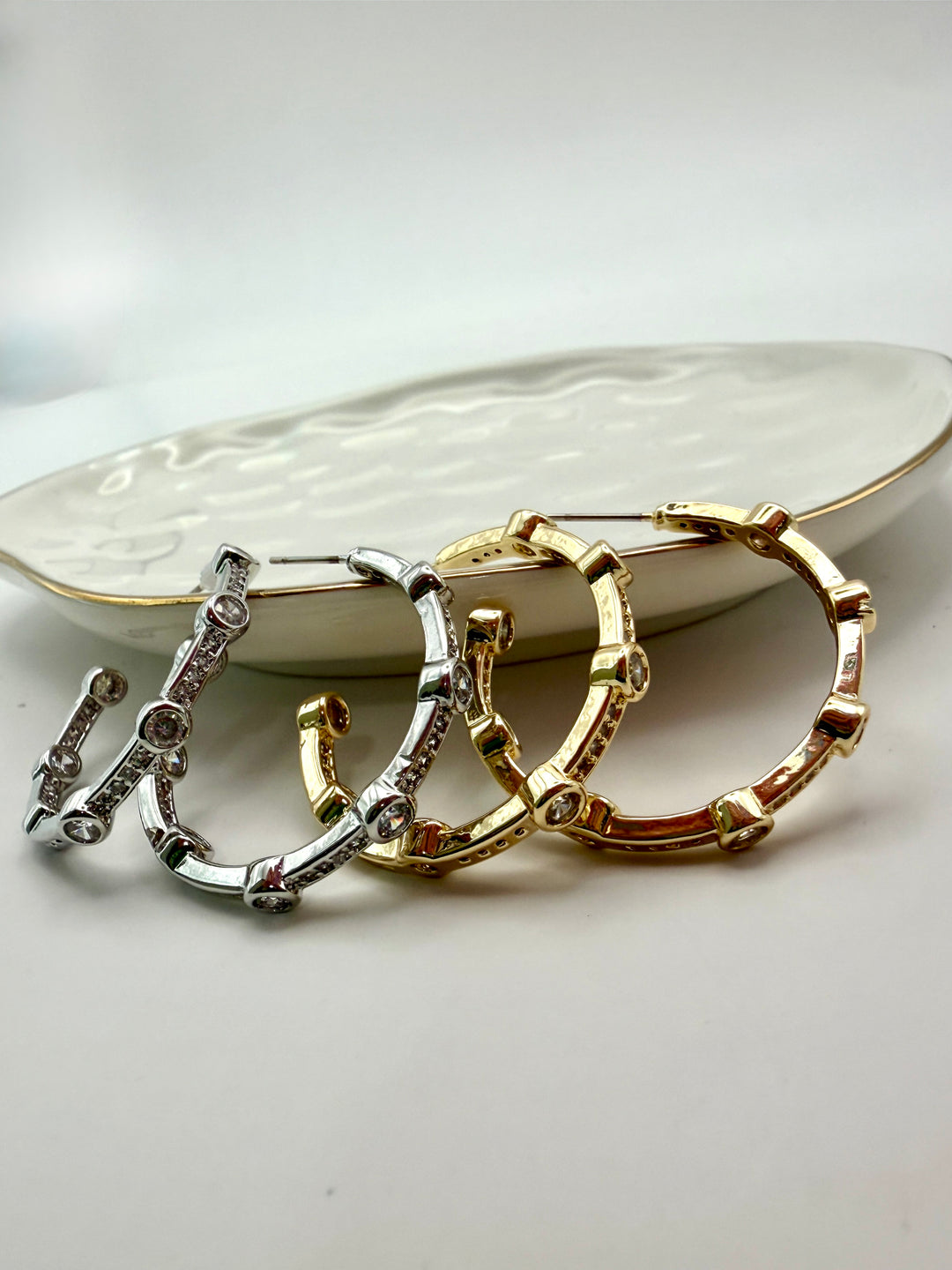 On the Daily Rhinestone Hoops