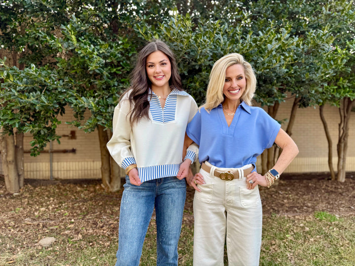 Soft Sky Breeze White 1/4 Zip Top