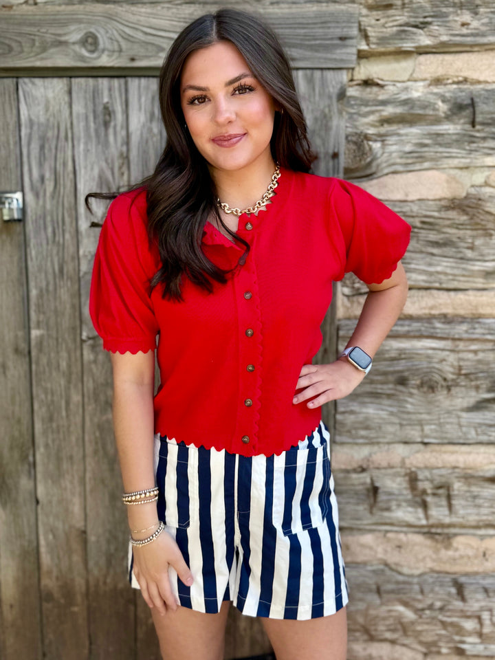 Darling Detail Red Sweater