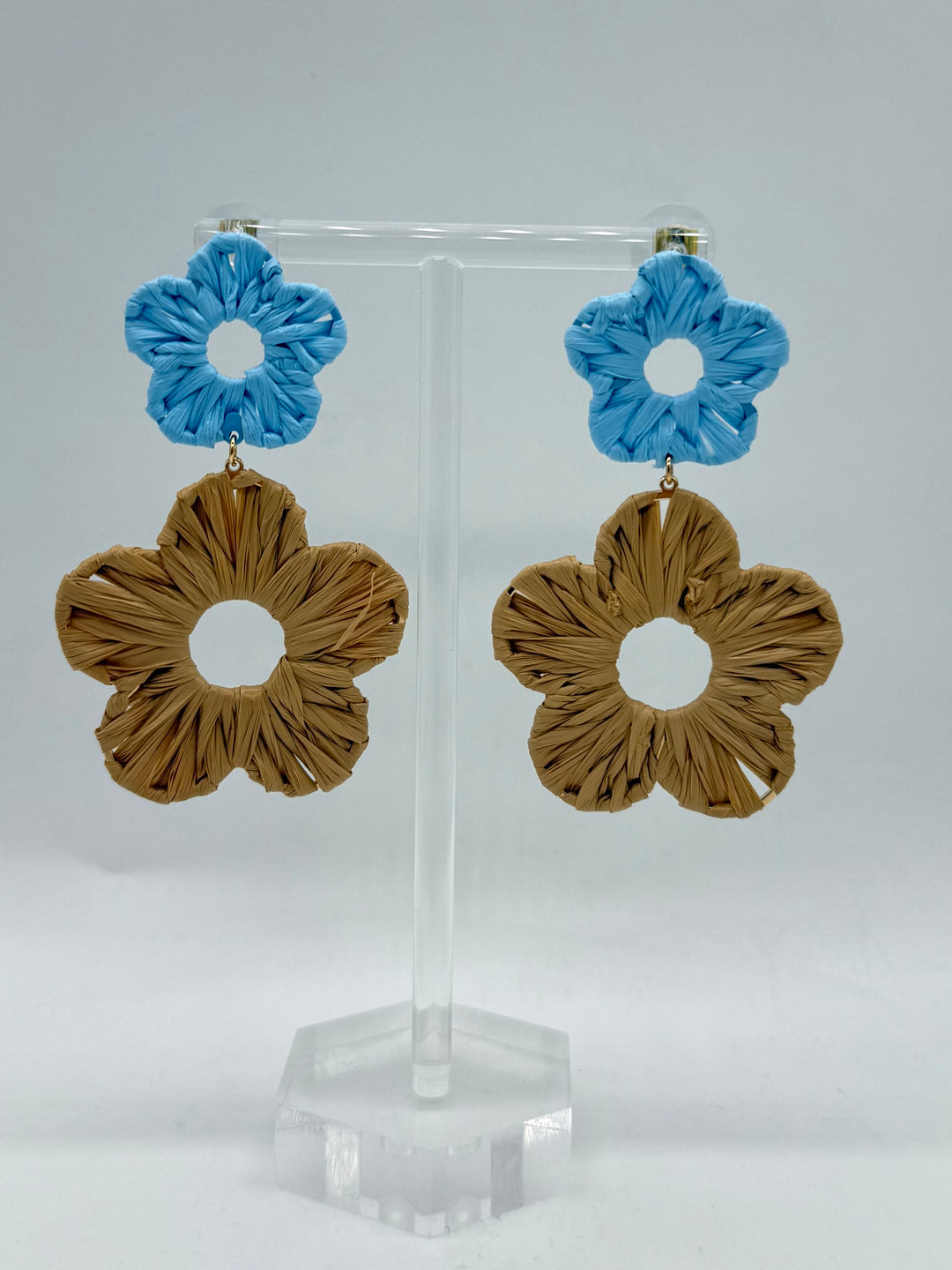Rosa Rattan Flower Bomb Earring by Canvas Style