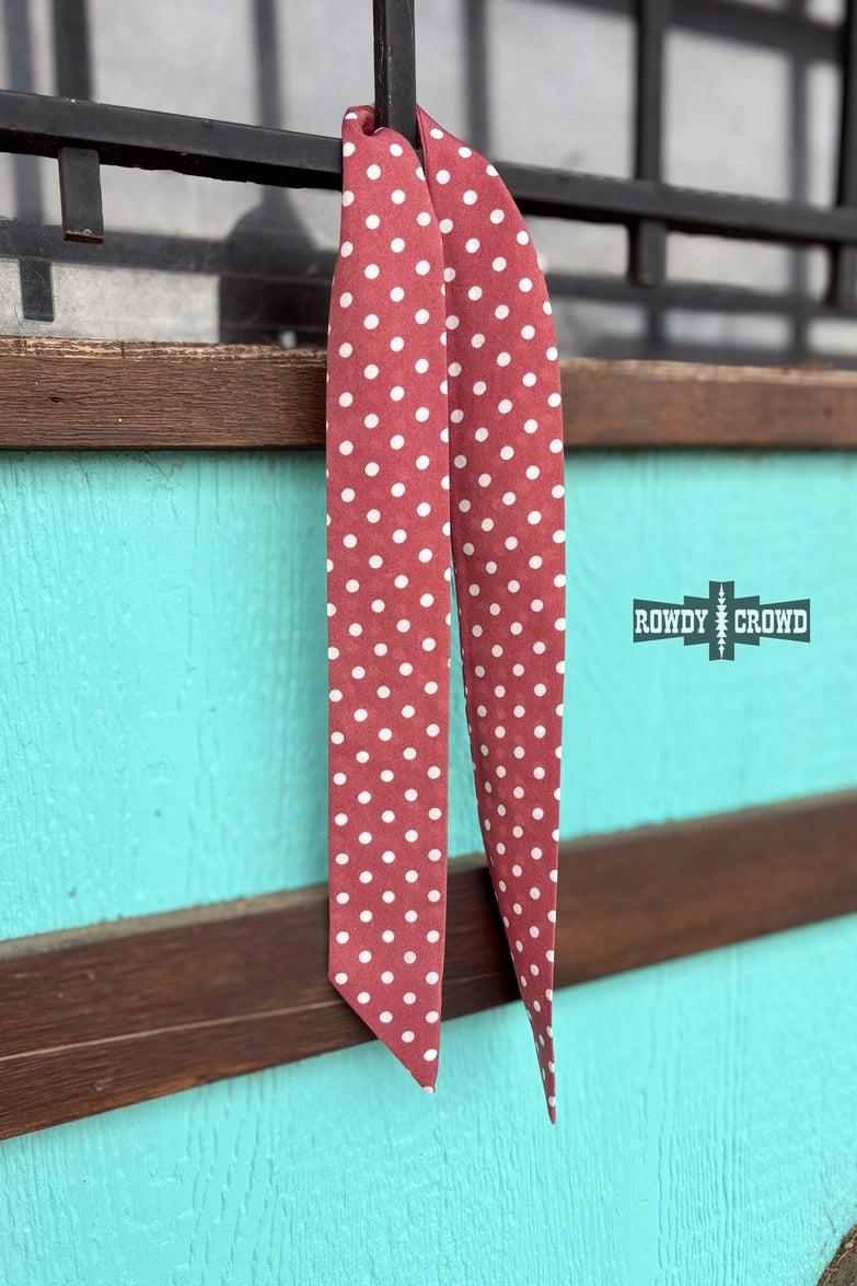 Maroon Polka Dot Twilly