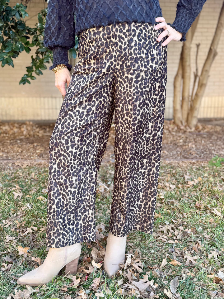 Wild Thing Leopard Velveteen Pant