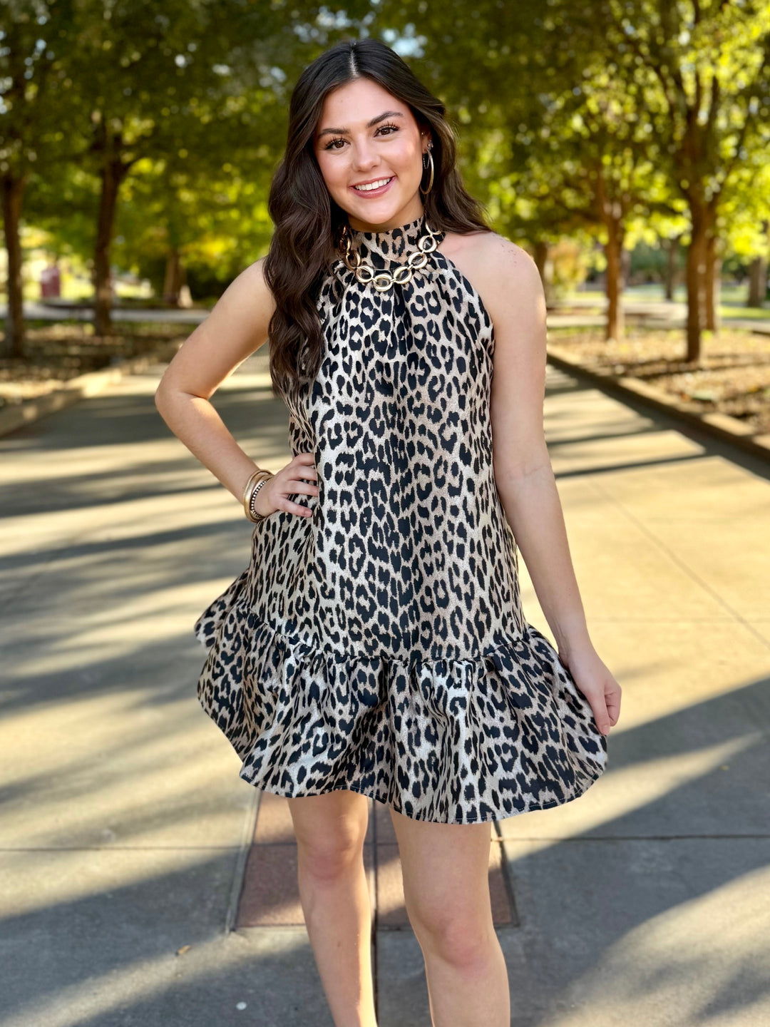 Golden Instinct Leopard Dress