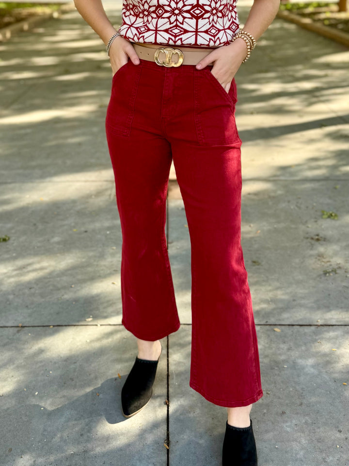 Delaney High Rise Ankle Flare Jean by Risen