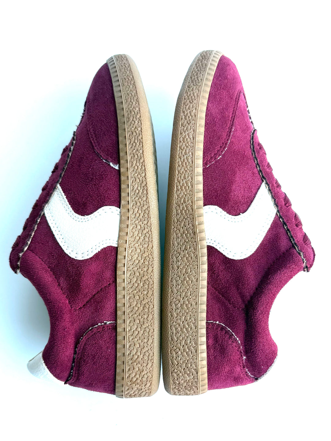 Spoiler Alert Wine Faux Suede Sneaker by Corkys