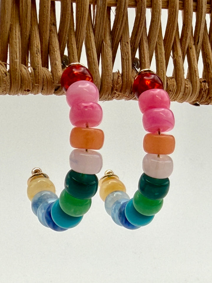 Summer Skies Beaded Hoops