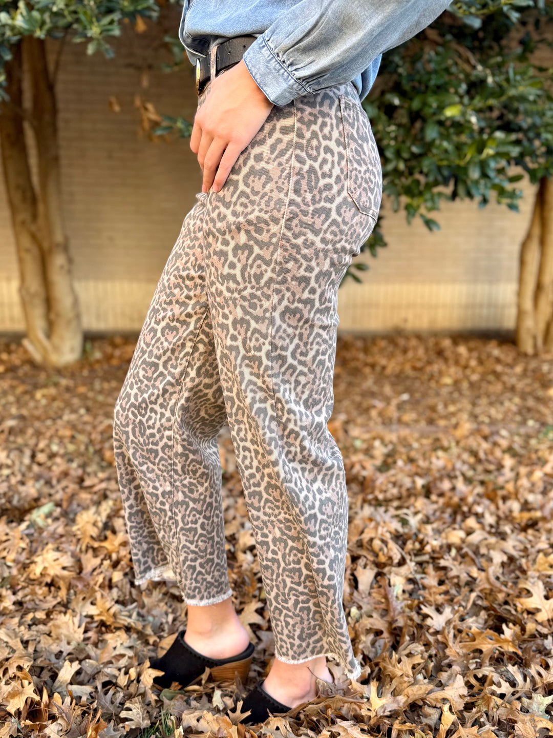 Lola Leopard High Rise Wide Leg Jean