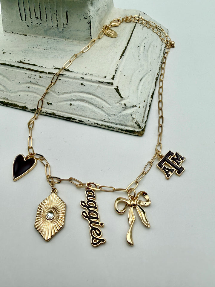 Texas A&M Aggies Paper Clip Charm Necklace