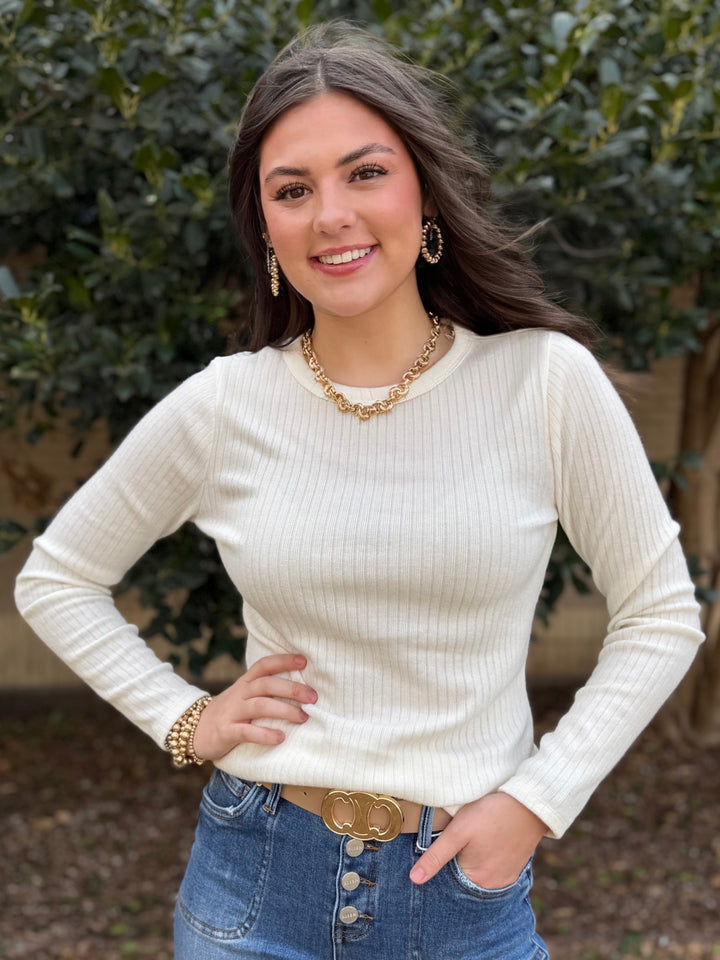 All Hours Ribbed Long Sleeve Top