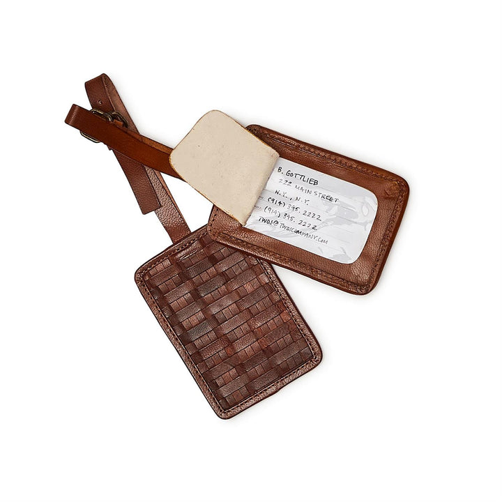 Woven Leather Luggage Tag