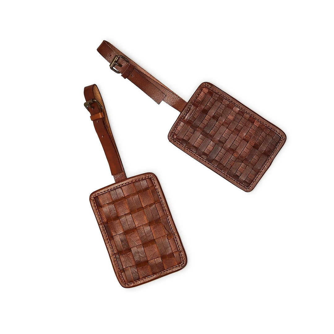 Woven Leather Luggage Tag