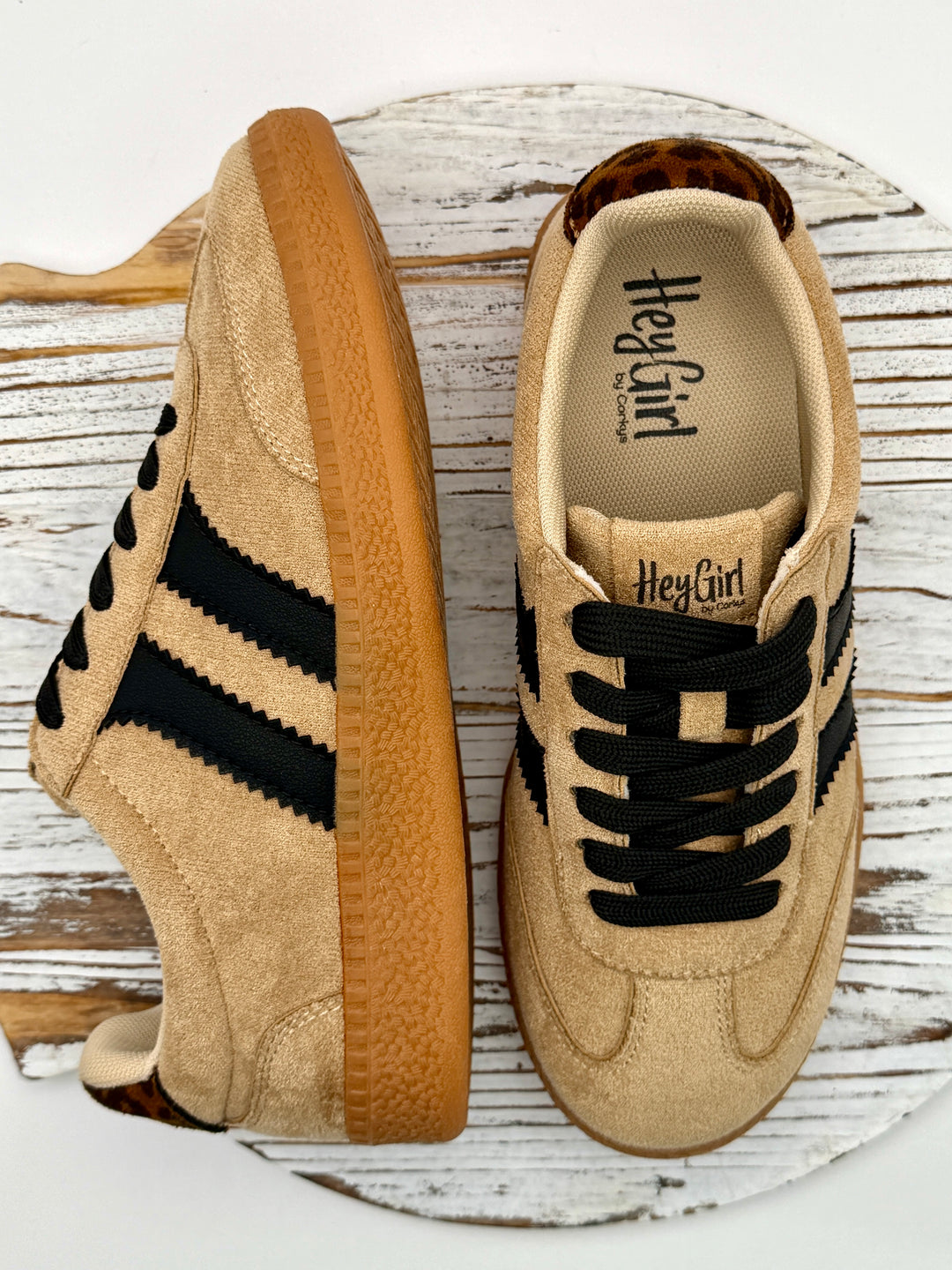 Heads Up Camel Faux Suede Sneaker by Corkys