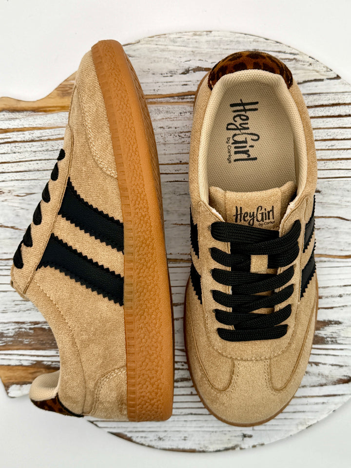 Heads Up Camel Faux Suede Sneaker by Corkys