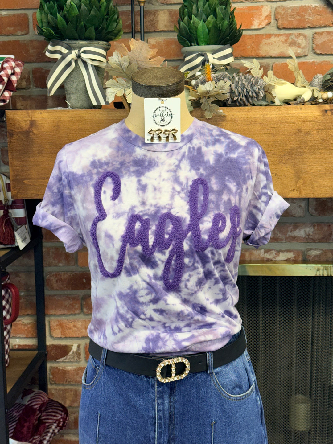 Eagles Fuzzy Patch Tie Dye Tee
