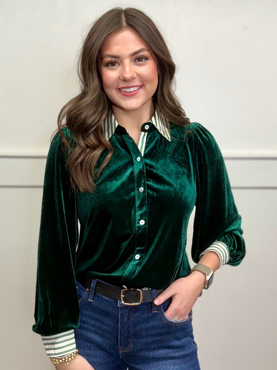 Home For The Holidays Velvet Blouse