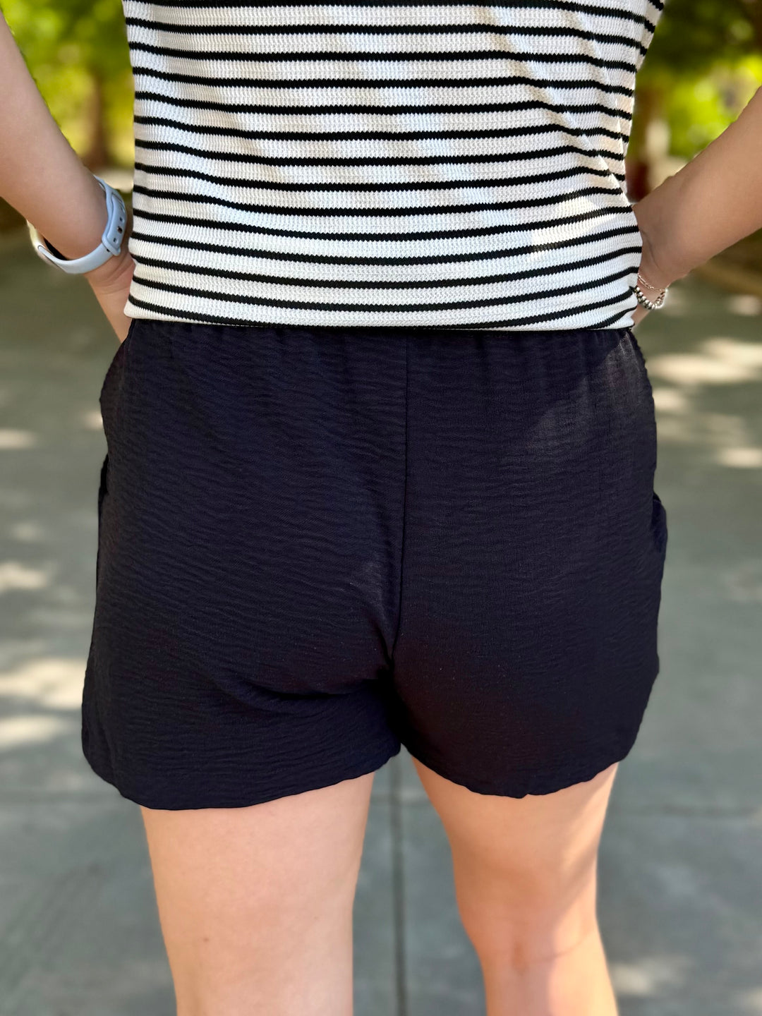 Classically Cool Black Drawstring Shorts