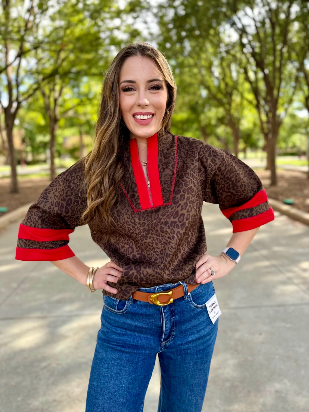 Leopard Chic 1/4 Zip Top