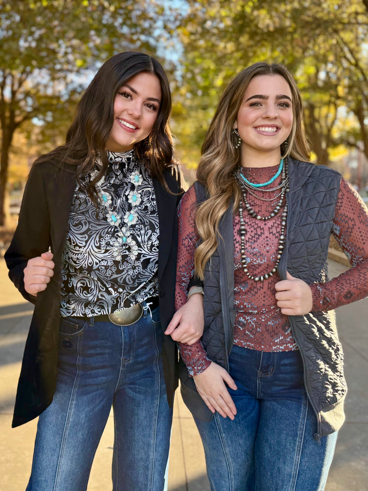 Wild West Sheer Velvet Blouse