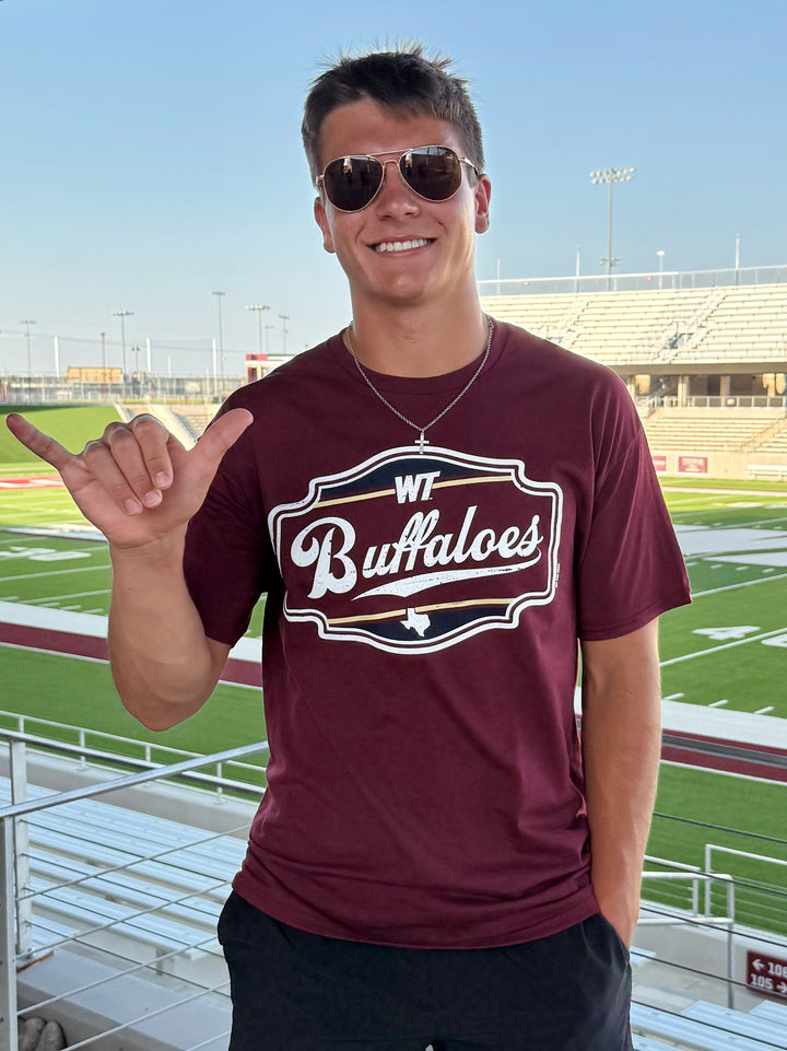 Buffaloes Badge Maroon Graphic Tee