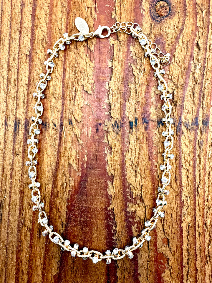 Nadia Gold & Rhinestone Necklace