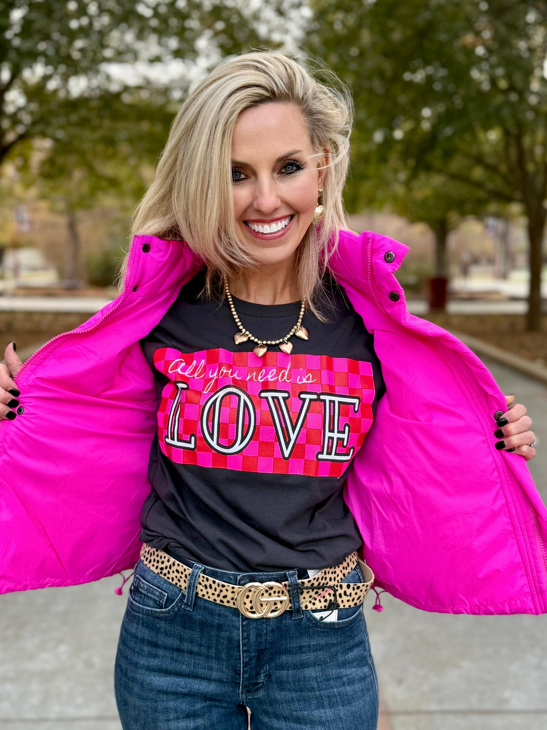 Pop of Pink Puffer Vest