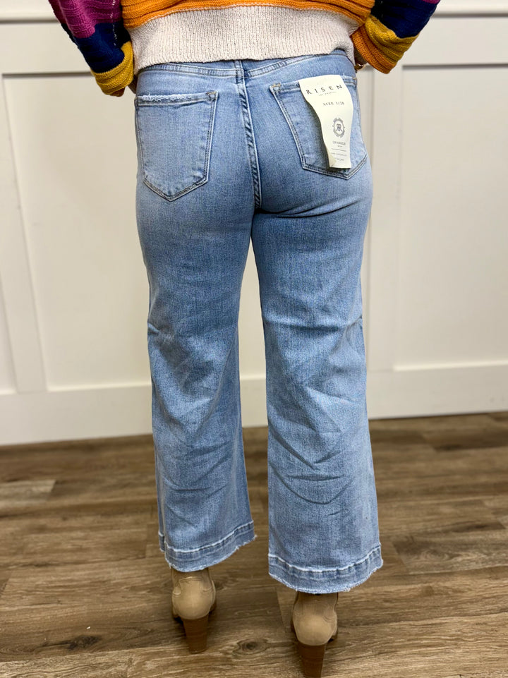 Kasey High Rise Wide Leg Crop Jean by Risen
