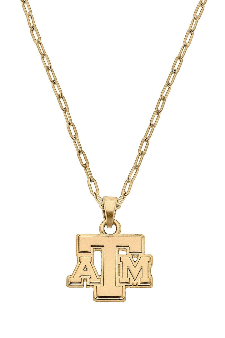 Collegiate Gold Pendant Necklace