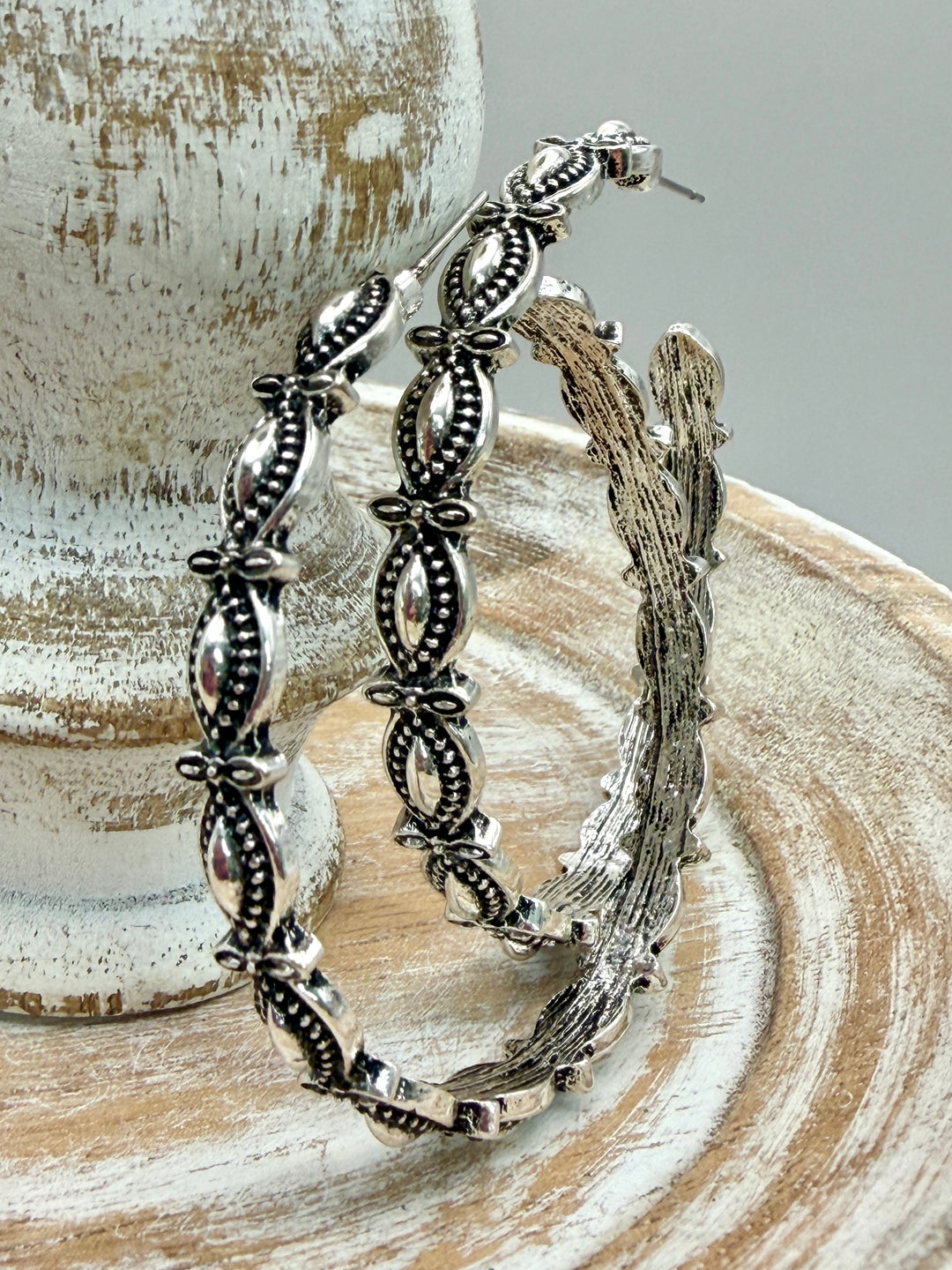Westie Silver Hoops