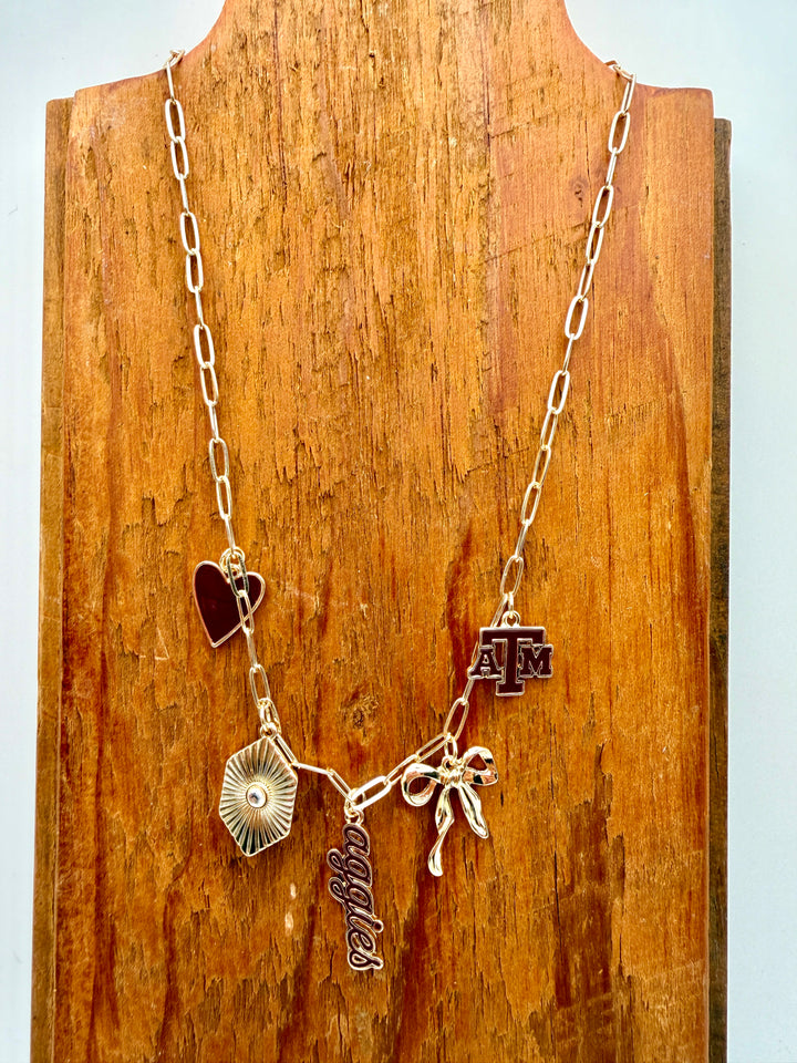 Texas A&M Aggies Paper Clip Charm Necklace