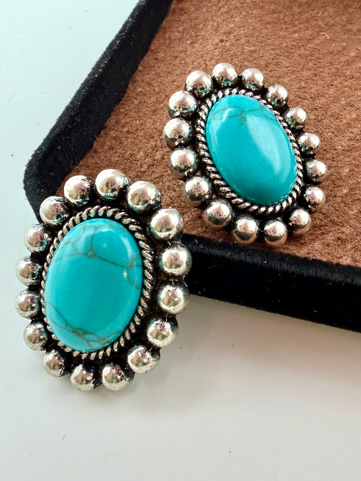 Virginia Turquoise and Silver Earrings