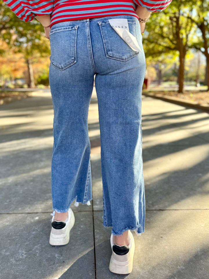 Mae High Rise Wide Leg Cropped Jean by Risen