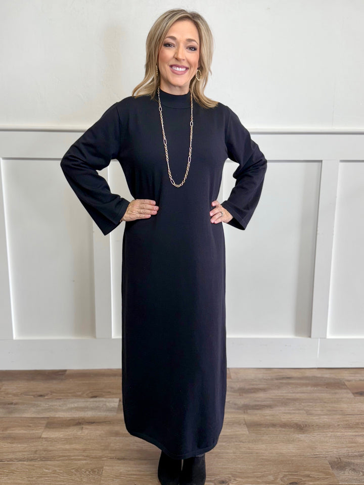 Soft Black Sweater Maxi Dress