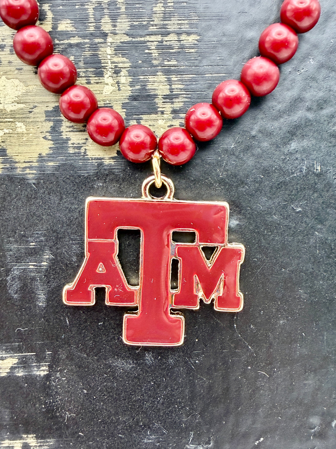 Texas A&M Beaded Necklace