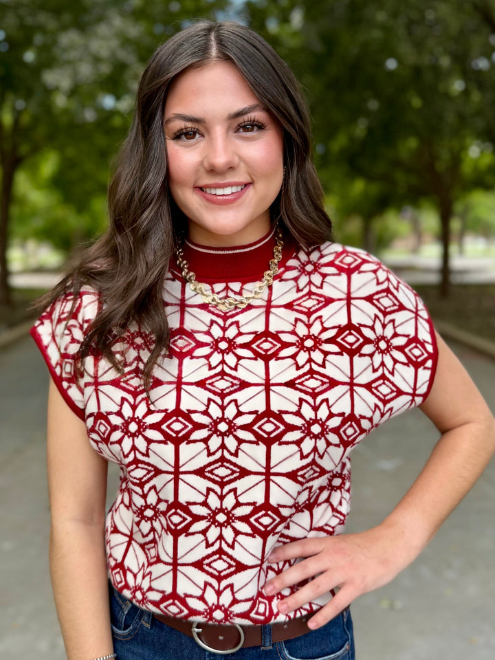 Ready in Red Floral Sweater