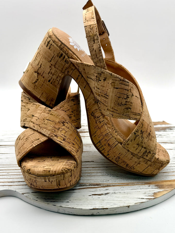 Hania Cork Heels by Yellow Box
