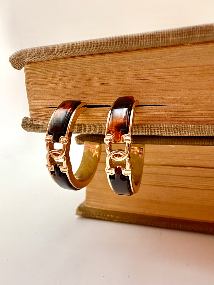 Gold Tortoise Hoop Earrings