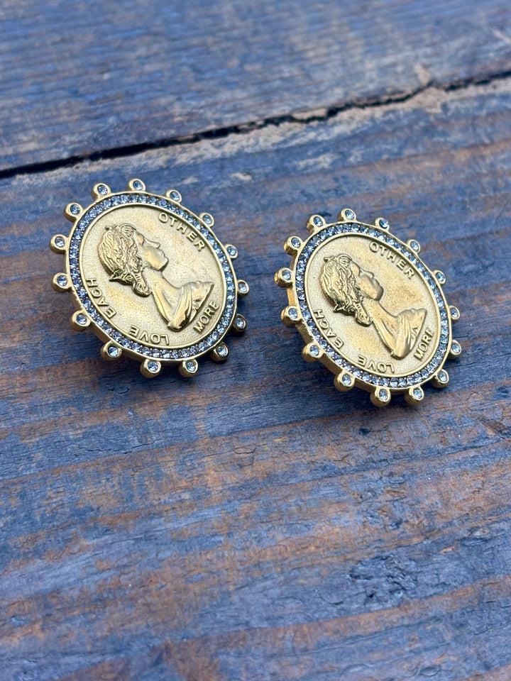 Gold Coin Earrings by ChansuttPearls