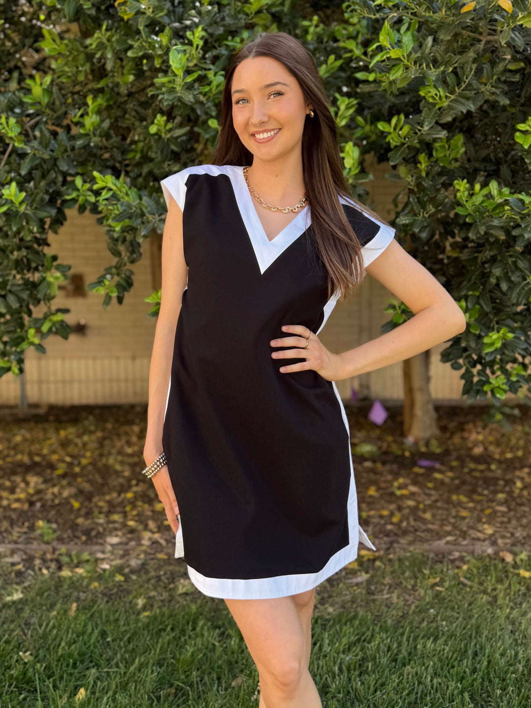 Black & White Social Charm Dress