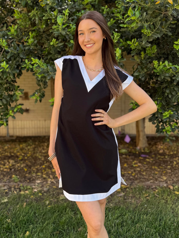 Black & White Social Charm Dress