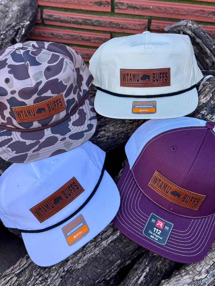 WTAMU Buffs Leather Patch Camo Cap