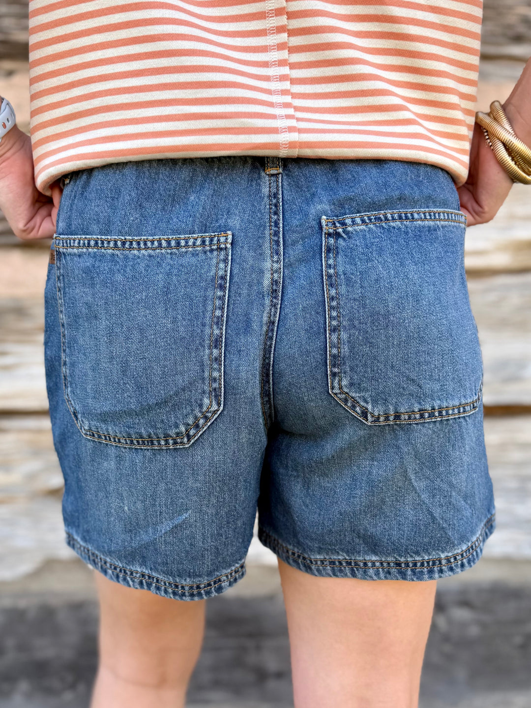 Iris High Rise Baggy Drawstring Shorts by Judy Blue