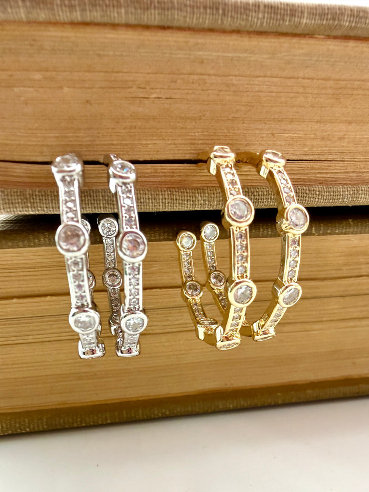 On the Daily Rhinestone Hoops