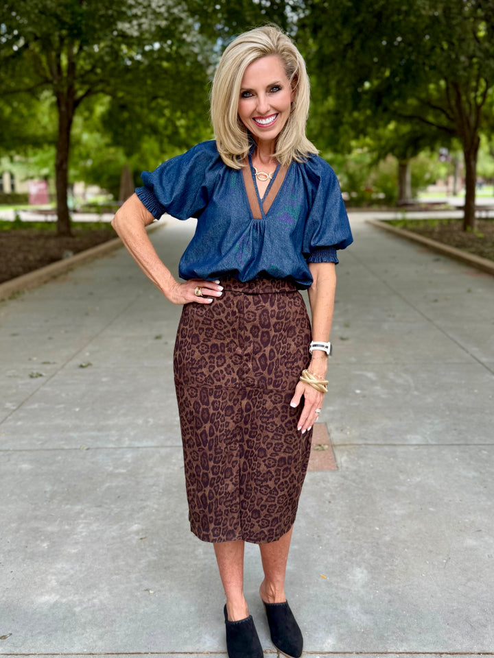 Spot On Leopard Skirt by THML