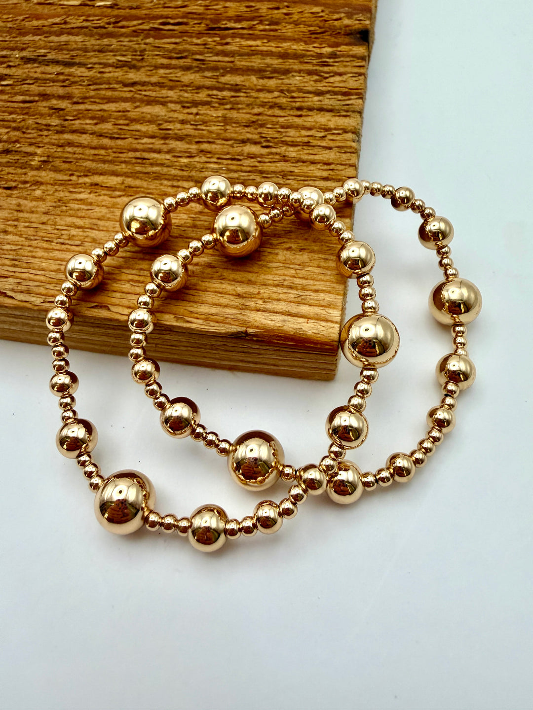 Keelyn Beaded Gold Bracelet Set