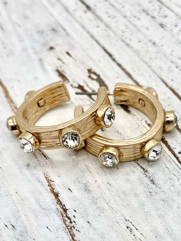 Sergio Gold & Rhinestone Hoops