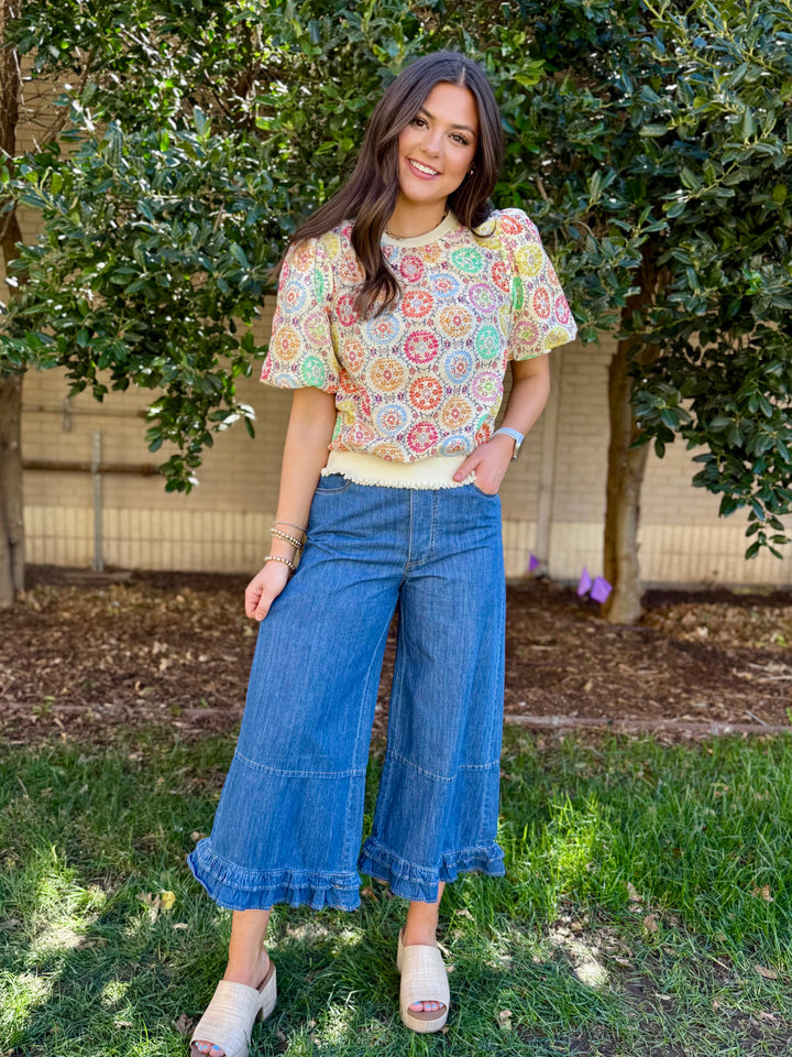 Ash High Rise Ruffle Hem Jeans